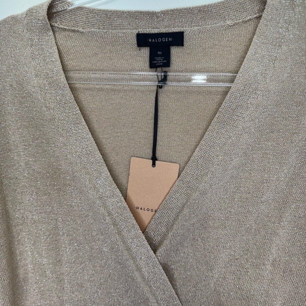 Halogen NWT Shimmering Cross Sweater, Size M